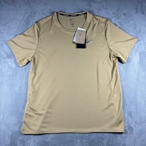 Nike Running Dri-FIT T-Shirt Mens Large Tan Short Sleeve Athletic Workout NWT